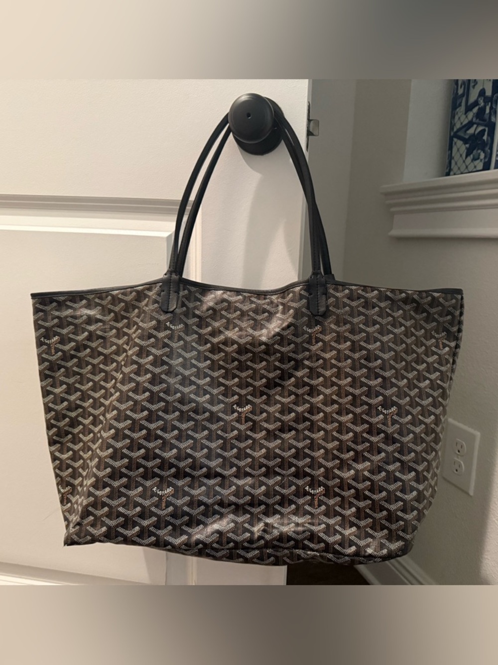 Authentic Goyard GM St Louis Black Tote